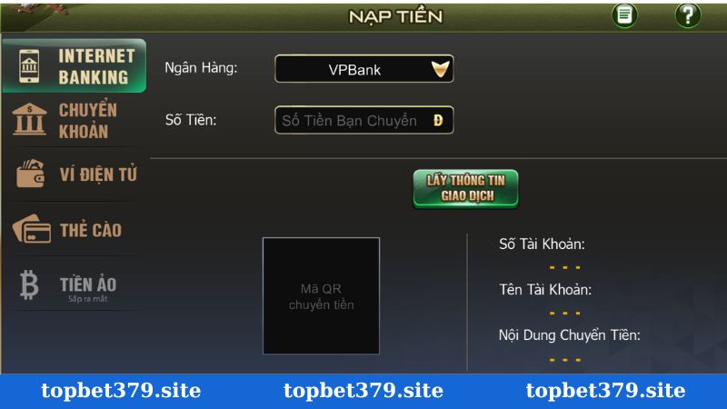 Hướng dẫn nạp tiền Topbet379